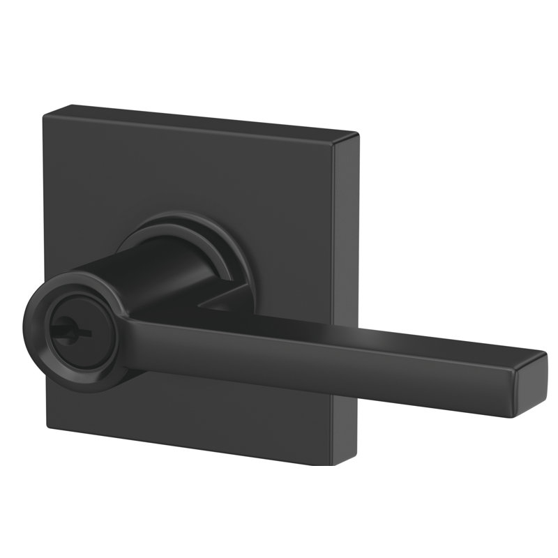 Latitude Keyed Entry Lever with Collins Trim, Matte Black