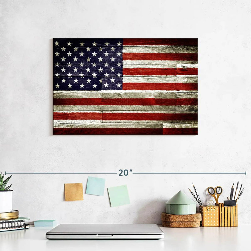 Borges American Flag Rustic, 8" H x 12" W