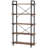 63" Tall  5-Tier Rustic Brown Industrial Metal Bookshelf Unit For Living Room