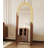 Mid-Century Arched Solid Wood Full-Length Mirror-455238393