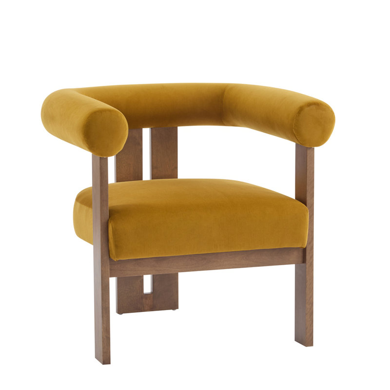 Chaise d'appoint moderne rembourrée avec accoudoirs ronds