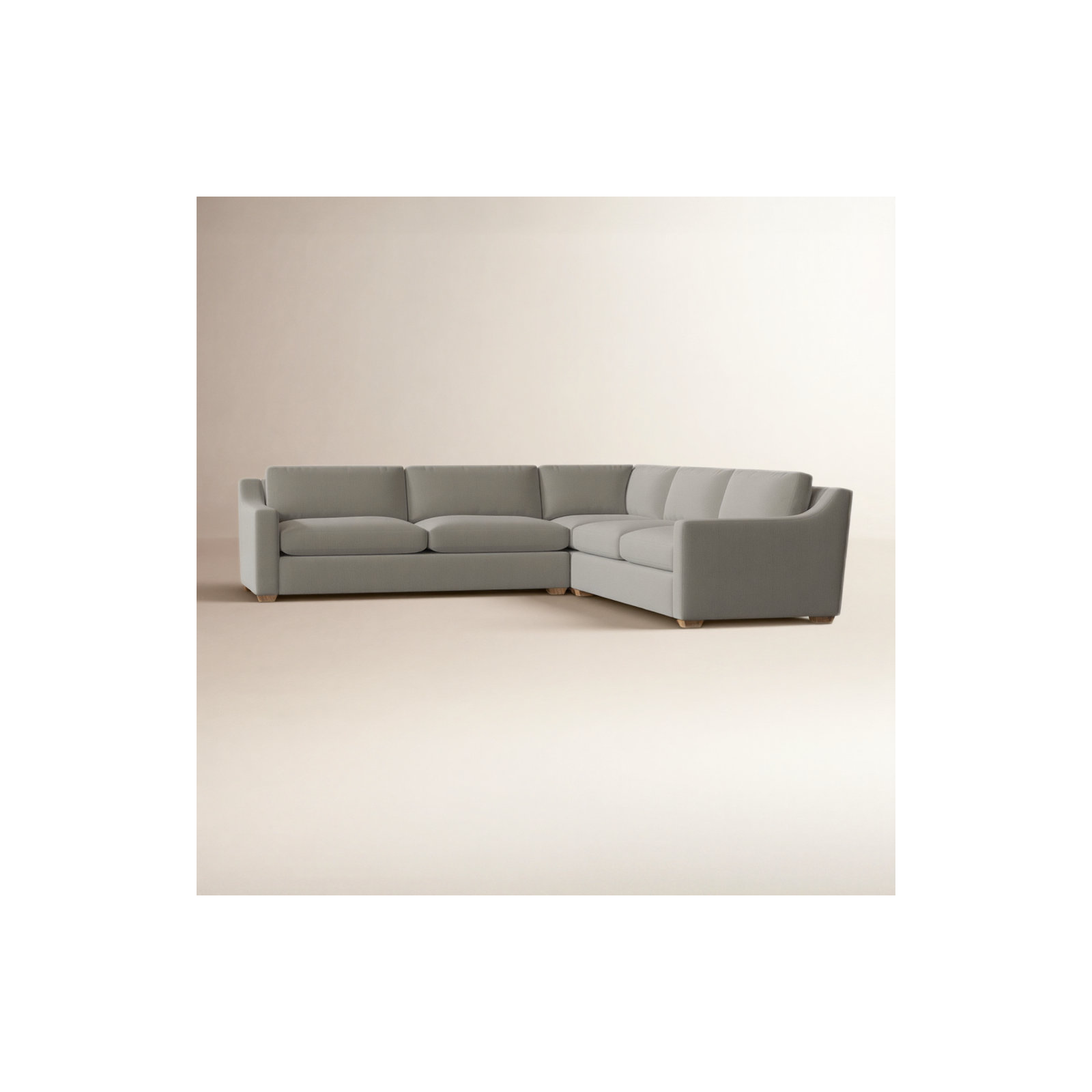 Rhodes 3 - Piece Upholstered Sectional, Brown, Bella Ash Performance Velvet
