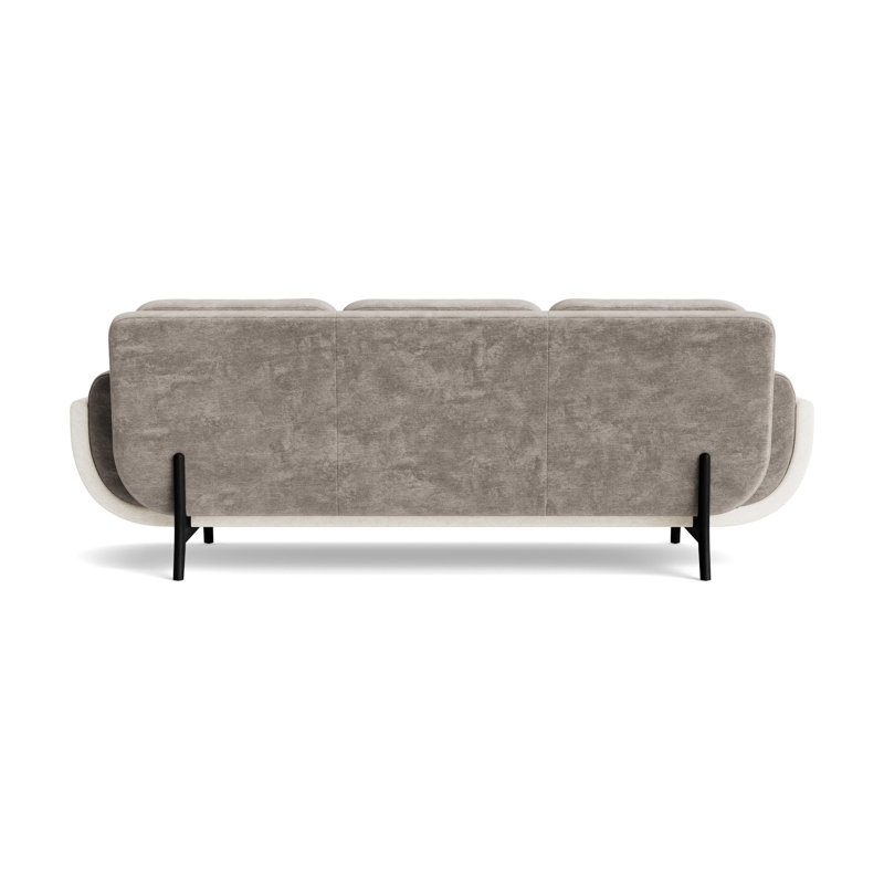 Regatta 100 Sofa, Vintage Chenille - Mink/Textured Slub Weave- Linen, Black