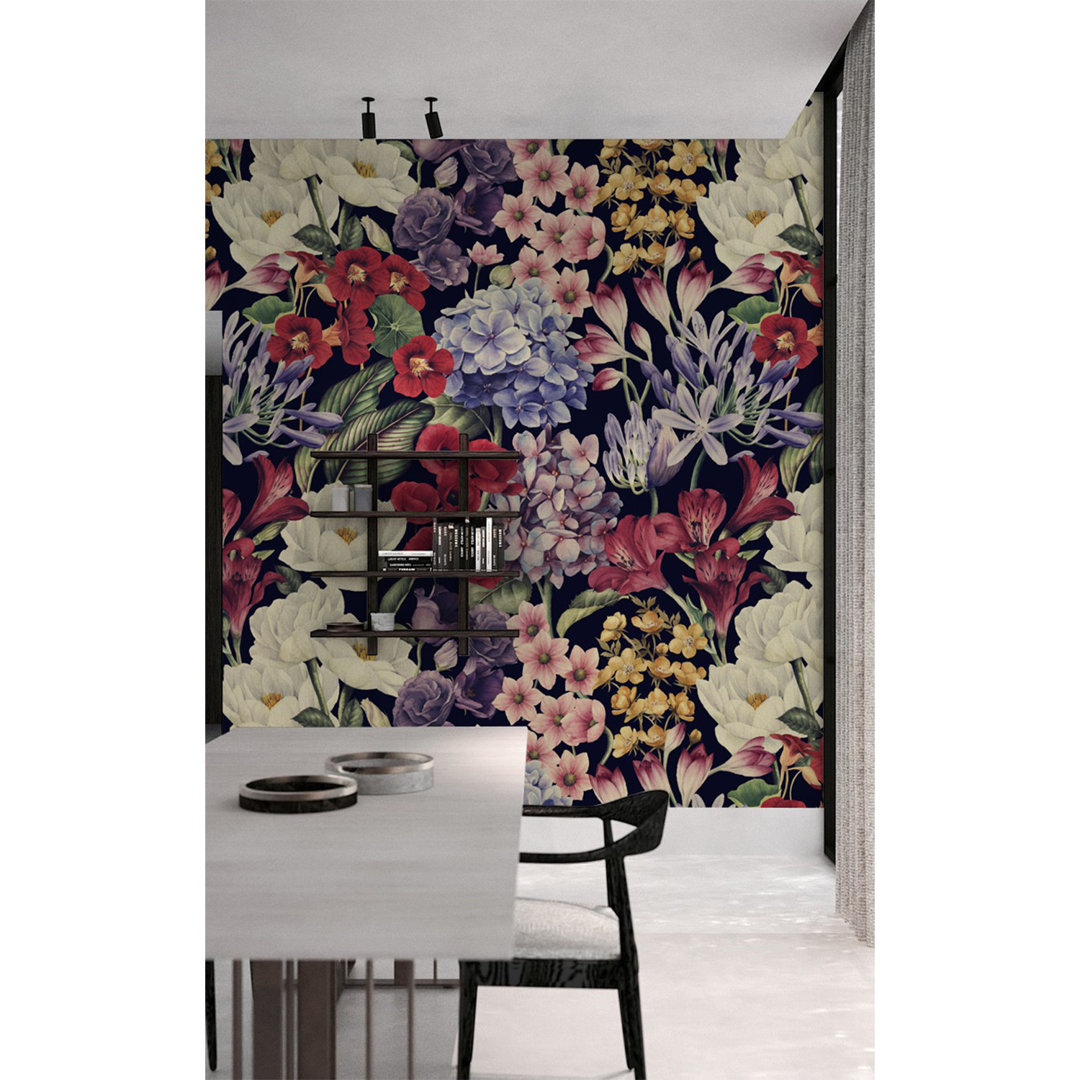 Glatte Tapete Peonyful Meadow Floral 250 cm x 104 cm