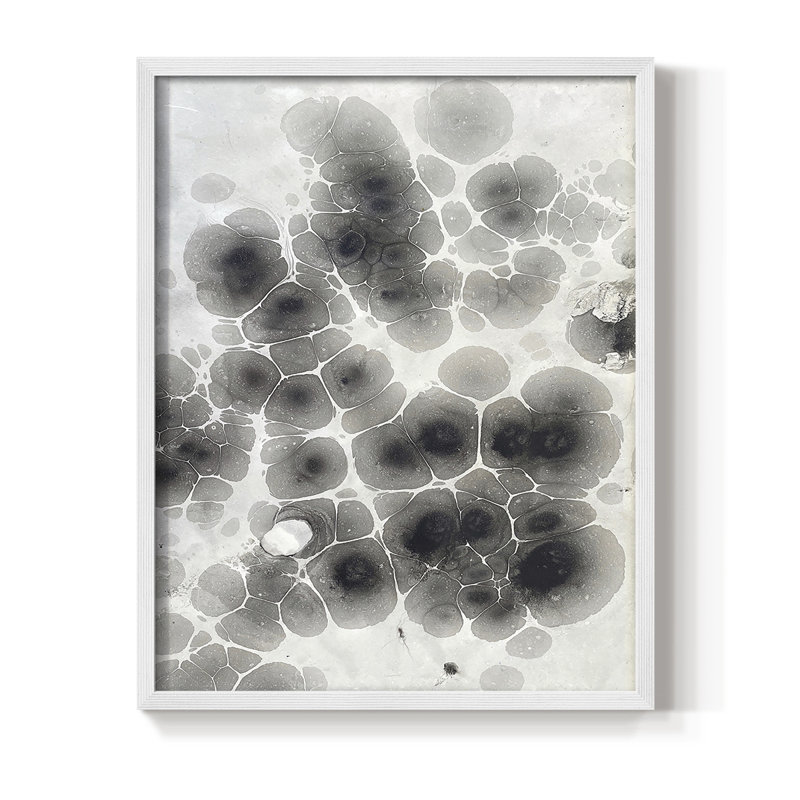 Reproduction encadrée Marbrant - bois massif, H 30 po x l 24 po, Blanc
