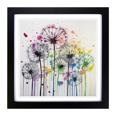 Dandelion Splatter - Framed Print