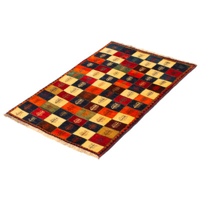 Tapis multicolore Aamna Gabbeh 3 pi 3 po x 4 pi 9 po