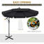 Brikene 265cm Tilt Cantilever Parasol-958161149