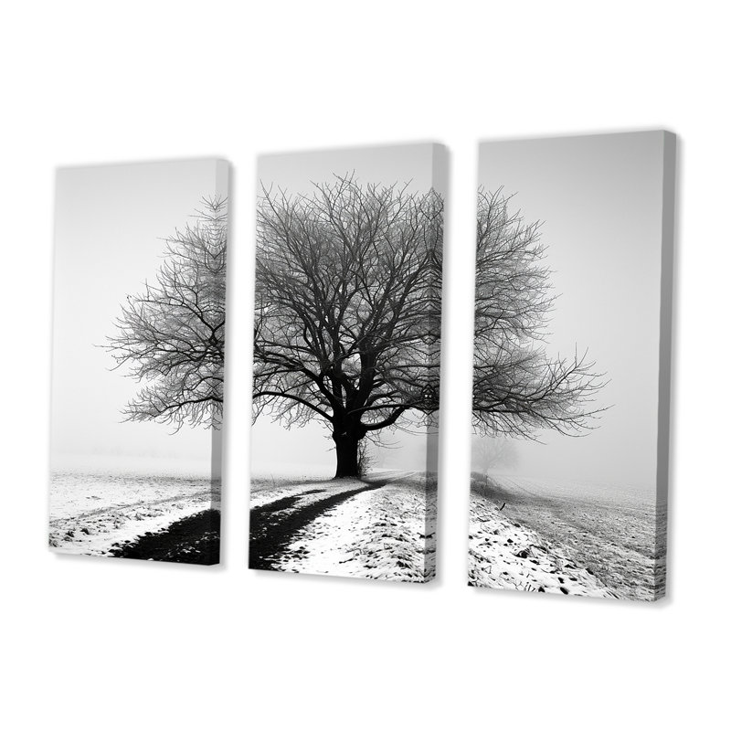 Vierge - arbre, impression d'art mural monochrome, Toile tendue, H 40 po x l 60 po x P 1 po