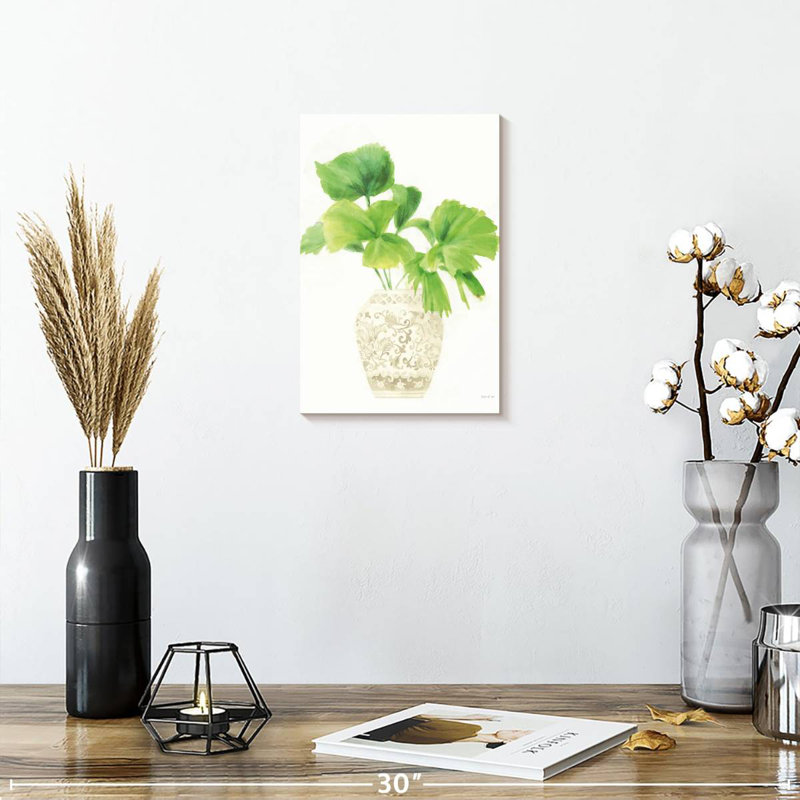 Harnek palm chinoiserie iv crème, H 12 po x l 8 po