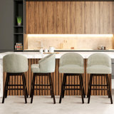 Arihan Swivel Upholstered Counter Stool with Solid Wood Frame