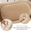 Canapé d'angle modulaire en forme de U avec revêtement en velours côtelé, multi-angles et repose-pieds incurvé, couleur camel, mousse haute densité 32D, respirant et réglable.