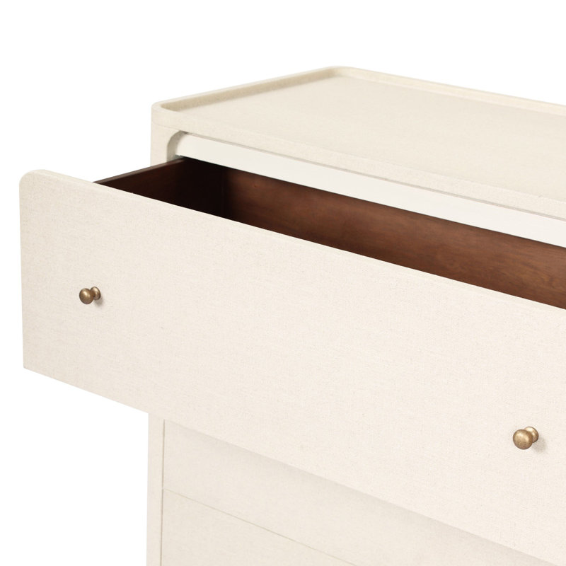 Paula 6 - Drawer Dresser, Beige Painted Linen