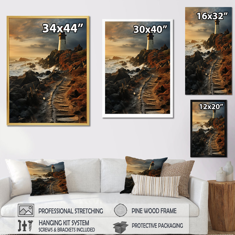 Phare Moody Scenery I, H 32 po x l 16 po x P 1 po, Toile tendue