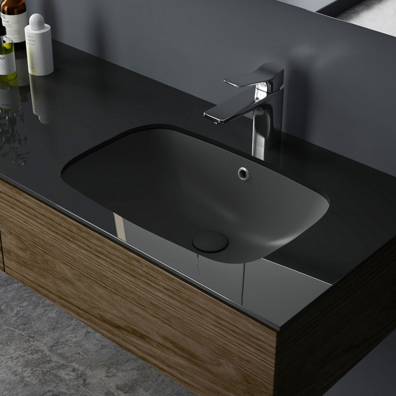 Bloom 55U Undermount Bathroom Sink Matte Black, Matte Black