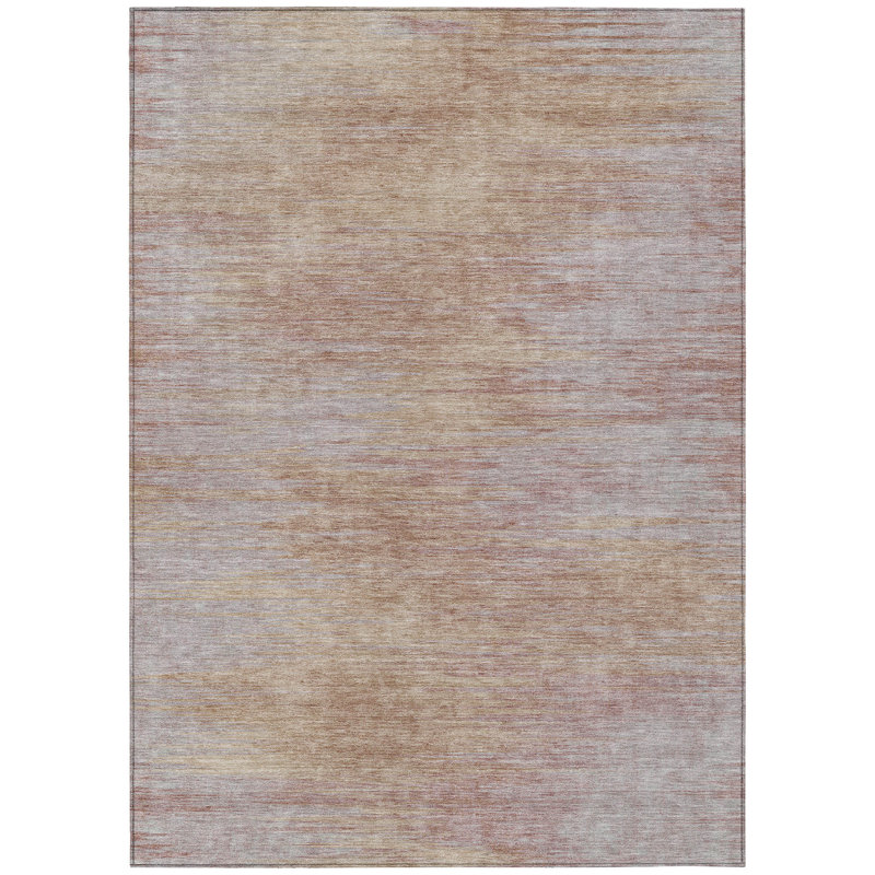 Tapis extérieur lavable abstrait 8 pi x 10 pi Merlot and Beige