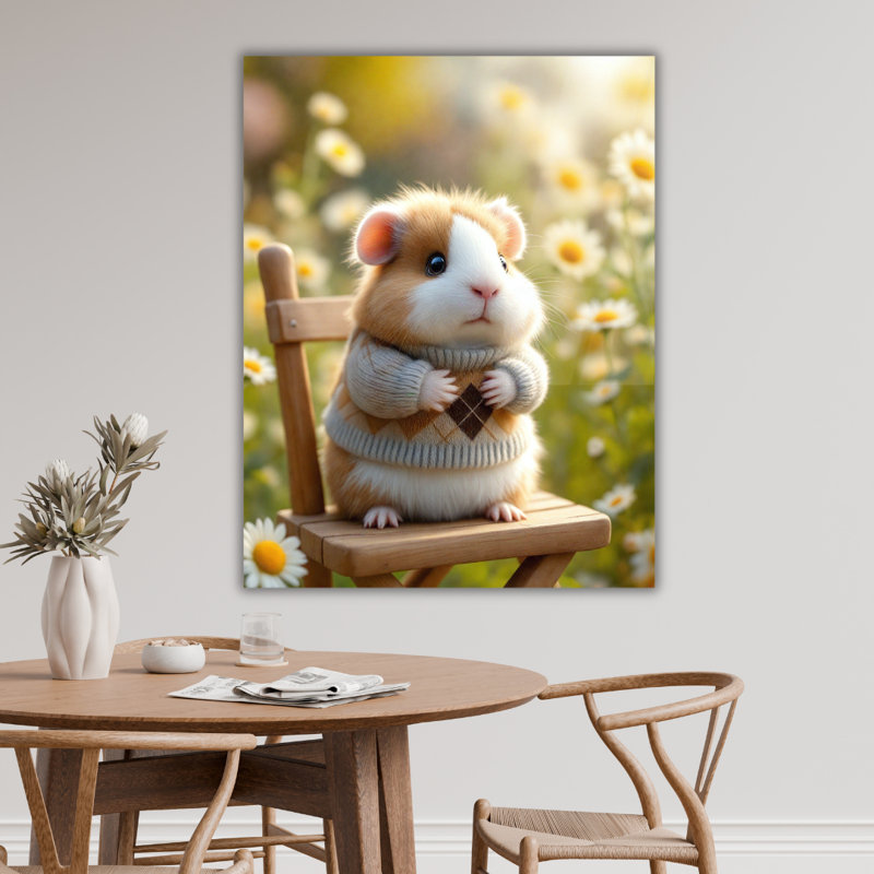 Art mural en verre trempé Hamster, 30" H x 20" W