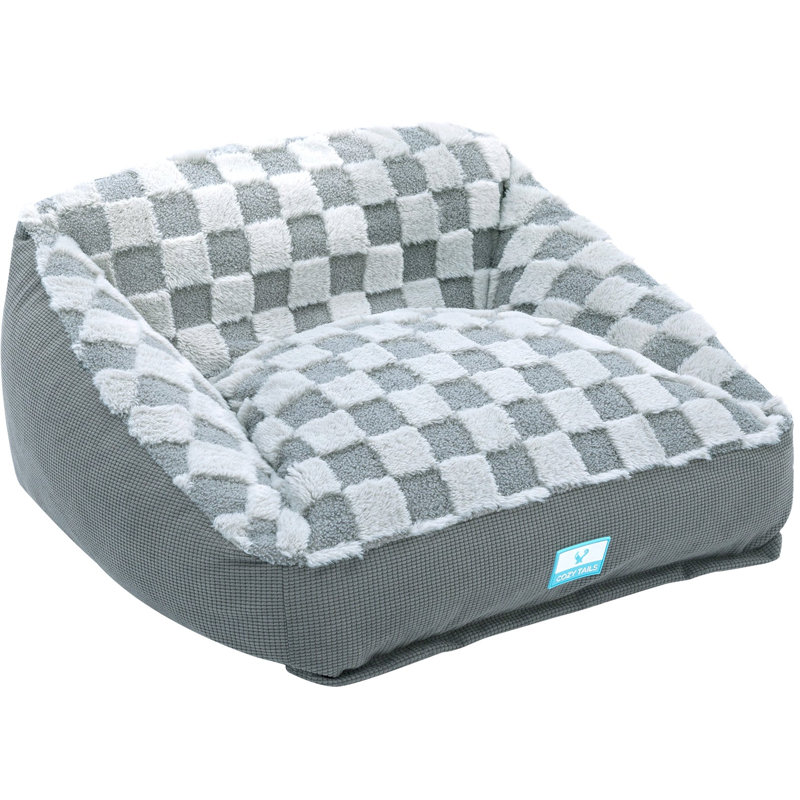 Premium Soft Memory Foam Dog Bed Sofa, Grey, 12.2" H x 26.4" W x 22.4" D