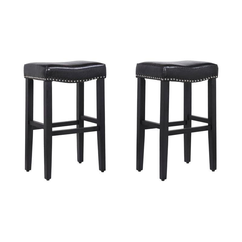 Tabouret de bar et de comptoir Jameson (ensemble de 2), Tabouret de bar (siège d'une hauteur de 29 po), Blanc / gris, 2