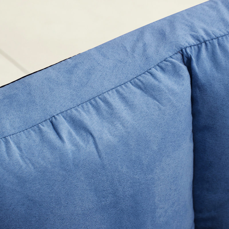 Chaise de lit pliante réglable, 2 coussins, L 40,25 po, bleu, plancher convertible avec