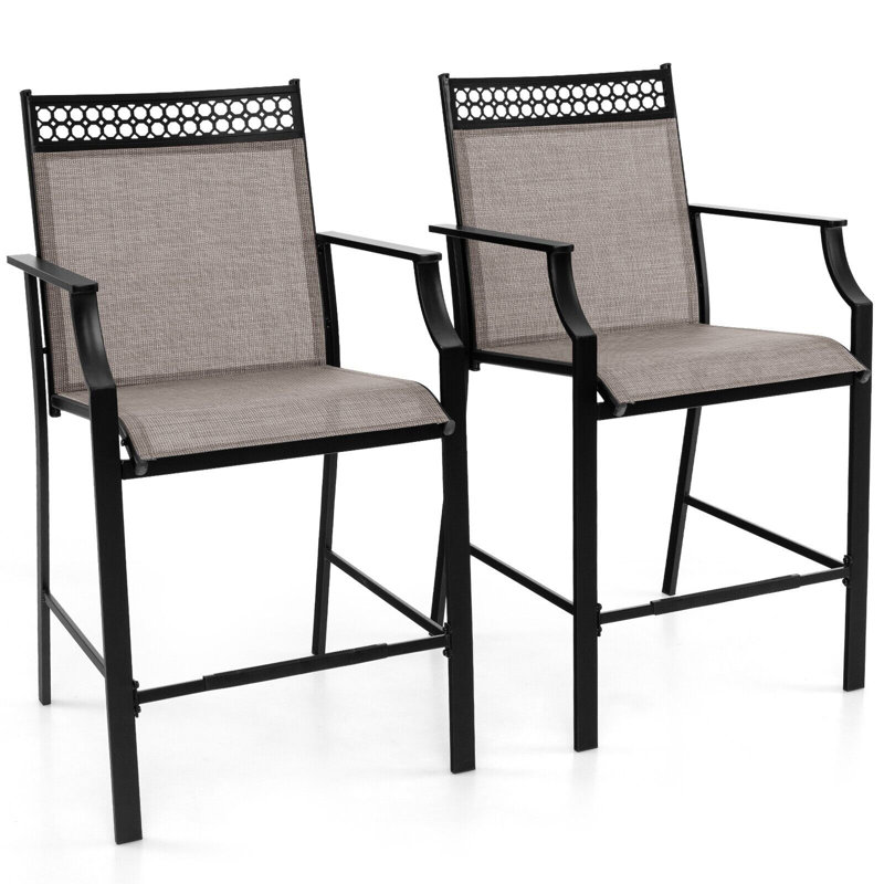 Metal Outdoor 63cm Counter Stool, Brown