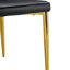 Quatre chaises de salle à manger noires - tissu en polyuréthane avec pieds en métal pour le coussin de pieds de restaurant et de salon Assemblage simple Coussin confortable de conception moderne-1749304745