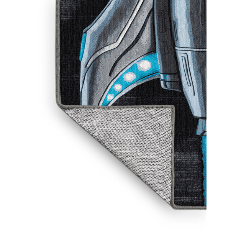 Tapis de transport gris lavable à la machine, Rond 7 pi