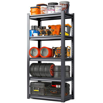 Étagère de garage robuste 63 pouces, capacité de charge de 2 000 lb, tablettes réglables