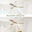 52 Inch Ceiling Fan With Dimmable Led Light 6 Speed Remote 3 Wood Blade Reversible Dc Motor For Bedroom
