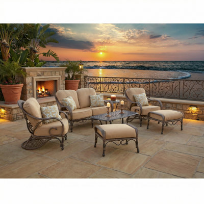 Jared Wicker 4 - Person Patio Conversation Set with Sunbrella® Cushions