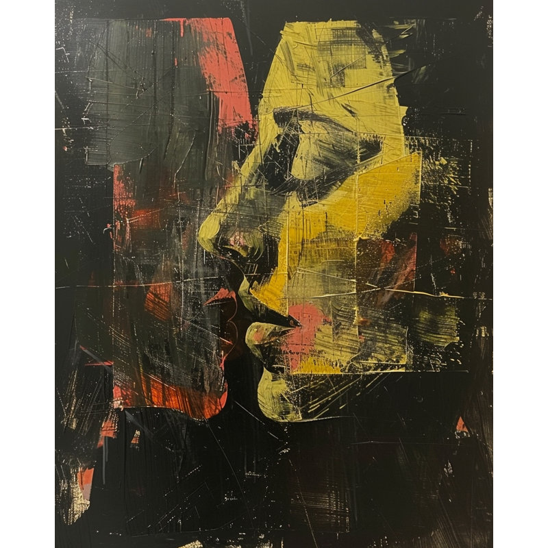 Art mural abstrait abstrait, L 12 po x H 16 po x P 1 po