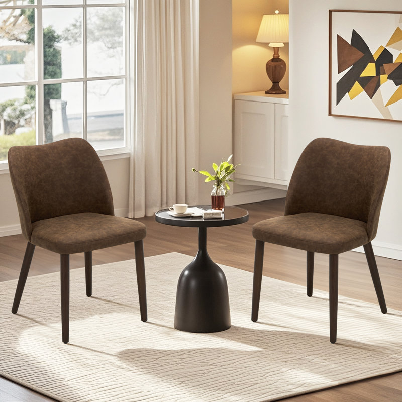 Petites chaises de salle à manger rembourrées en bois massif - Courbe ergonomique et rembourrage moelleux pour espaces multiples