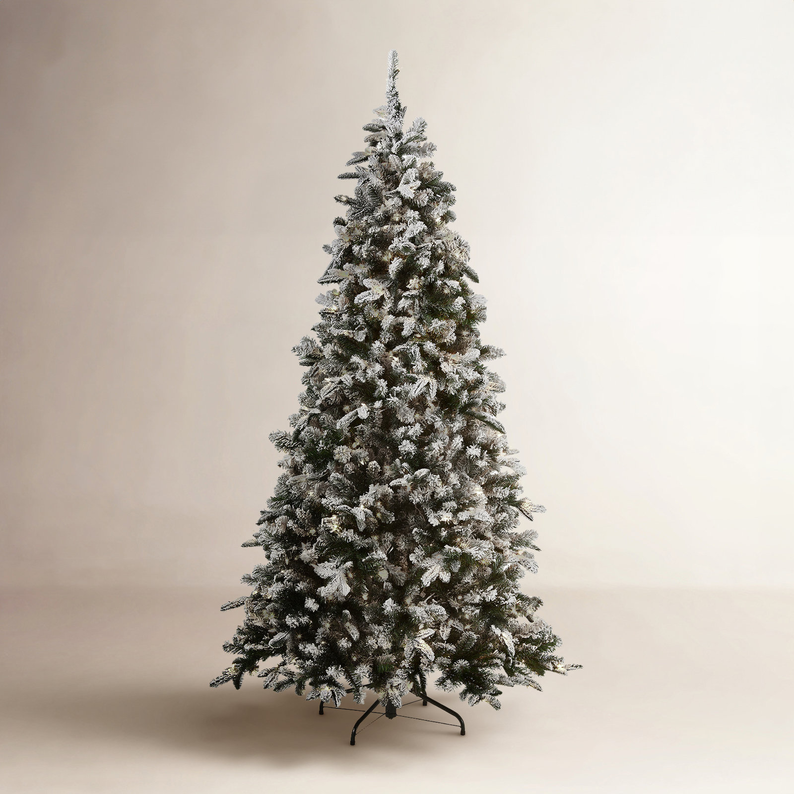 The Holiday Aisle® Snowy Everest Fir Medium Tree with Clear Lights, 7.5'