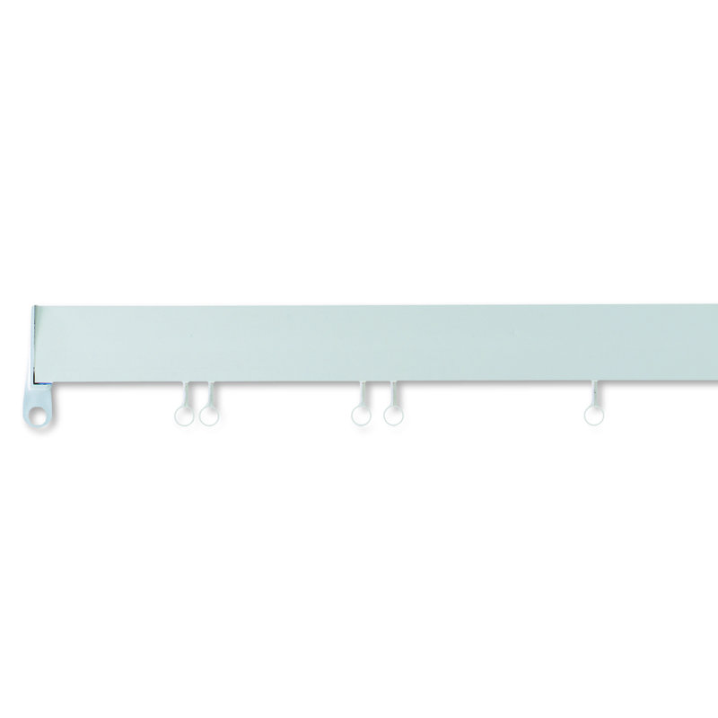 White Plastic / Acrylic Curtain Track, 2.90cm H x 250cm W x 2.60cm D