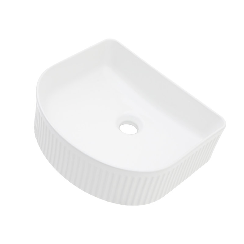 15.69"X13.69" White Ceramic Vessel Bathroom Sink