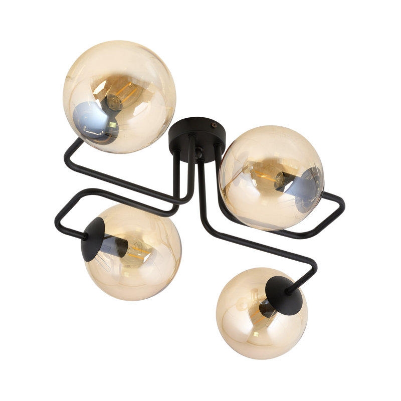 Cadesia Glass Semi Flush Mount, Amber