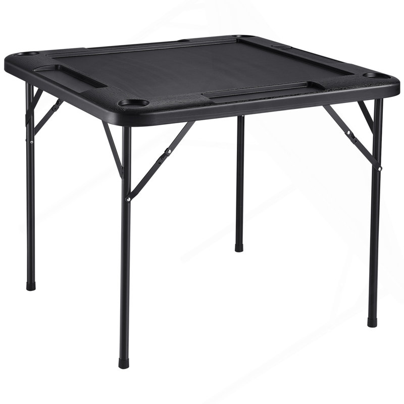 Table de jeu Mahjong pour 4 joueurs et 4 porte-gobelets noirs
