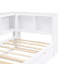 Lit de jour simple avec couchette, armoires de rangement et ports USB, blanc