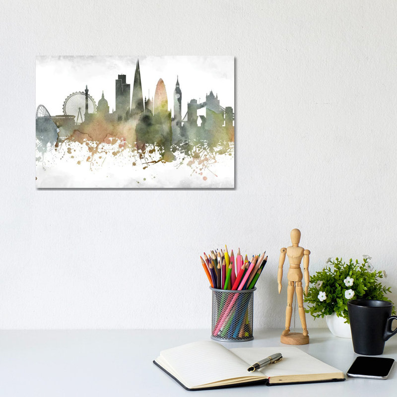 London Skyline by WallDecorAddict - Wrapped Canvas Print, 20.32 cm H x 30.48 cm W