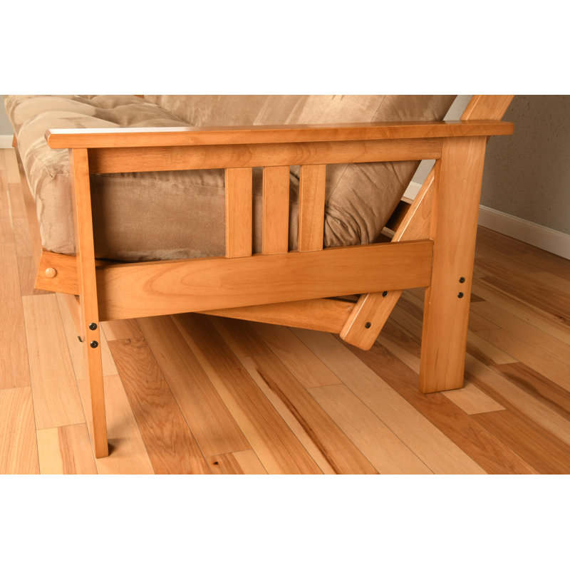 Base de futon large de 86 po Stratford, matelas non inclus, Noyer cendré
