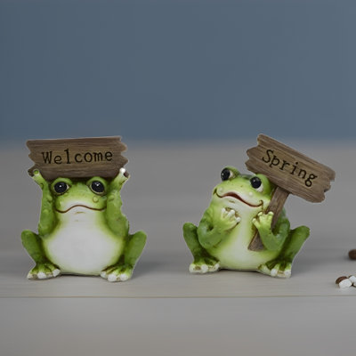 Ensemble de 2 paires de grenouilles 4 "H avec figurines