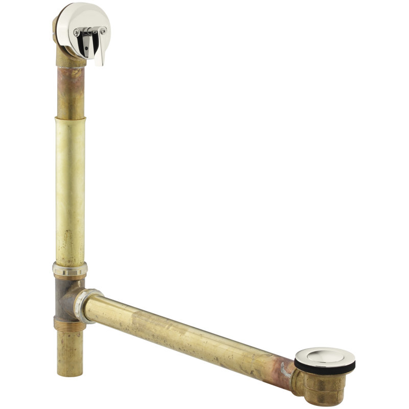 Clearflo 1.5" Leg Tub Drain with Overflow, Vibrant Polished Nickel