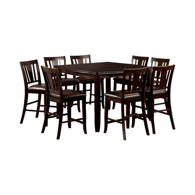 Ensemble de table de salle à manger extensible à hauteur de comptoir 9 pièces Bransford