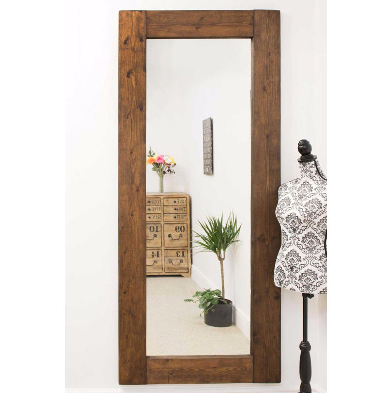 Stamford Wood Flat Mirror, Dark Wood, 208cm H x 87cm W