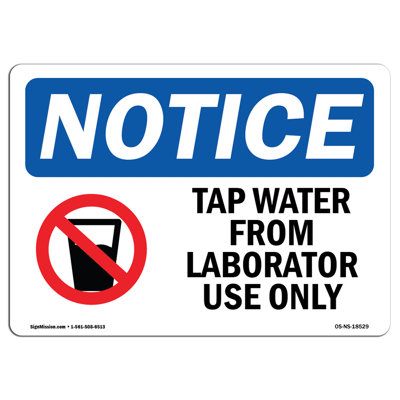 Signe de l'eau du robinet pour utilisation en laboratoire seulement
