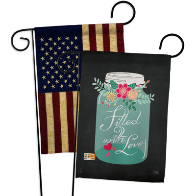 Drapeau de jardin en polyester 18 po x 13 po Fillers d'amour
