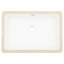 Lavabo sous-comptoir blanc pour salle de bain 18 po x 12 po avec trop-plein en céramique - Style contemporain moderne, décoration élégante, vestiaire à teinture