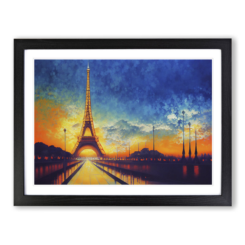 Eiffel Tower - Single Picture Frame Painting, Black , 46cm H x 64cm W x 2cm D