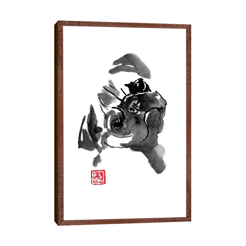 What ? by Péchane - Print on Canvas, Classic Brown Wood Framed, 101.6 cm H x 66.04 cm W