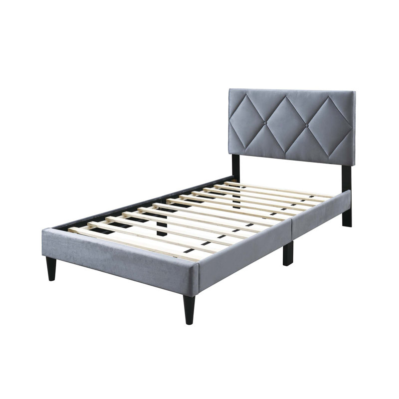 Lit simple réglable avec tête de lit simple en velours moelleux et confort personnalisable, parfait pour les chambres à coucher modernes